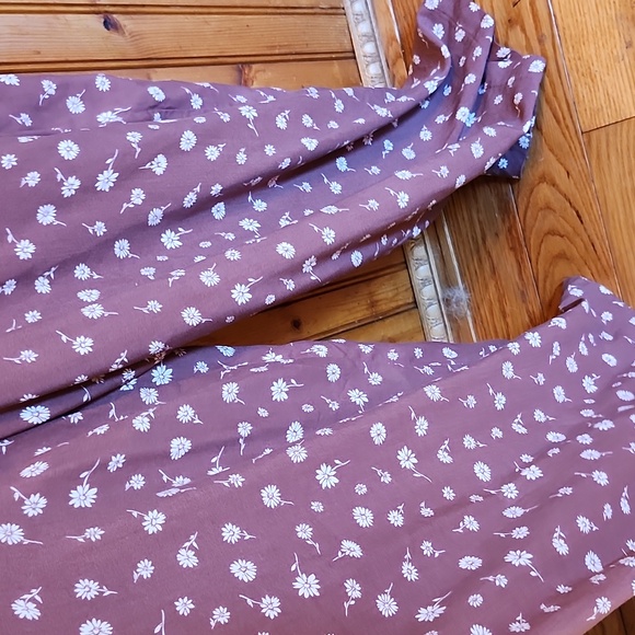 Brown Spaghetti Strap Maxi Dress with White Flowers - Picture 5 of 5